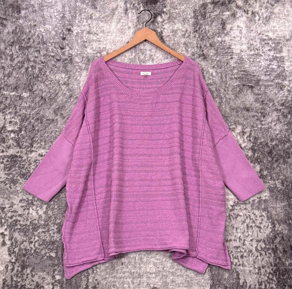 Anthropologie Sweater XL Womens Pilcro Mauve Boucle Knit Oversize Dolman